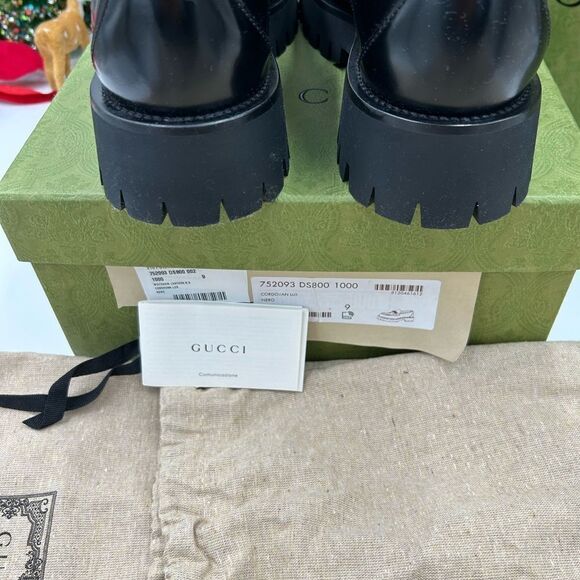 Men’s Gucci interlocking GG lug sole loafers size 9, made in Italy - Picture 7 of 9